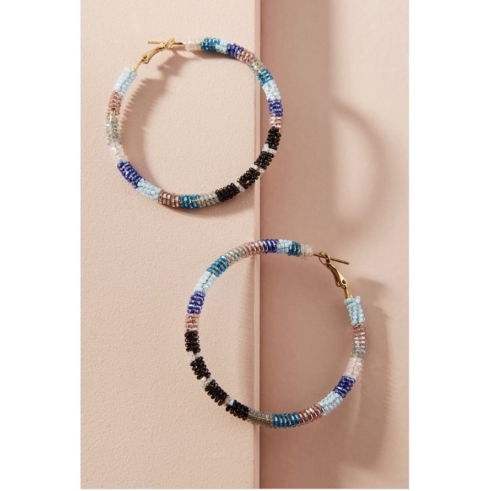 NWT Anthropologie beaded hoop earrings